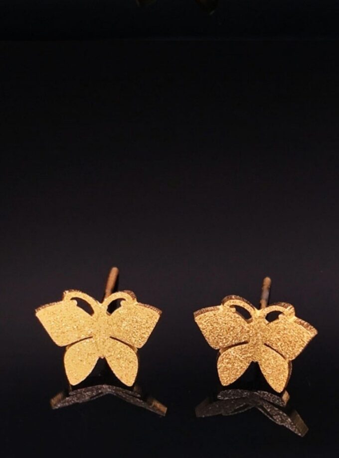 Stainless Steel Butterfly Necklace and Stud Earrings