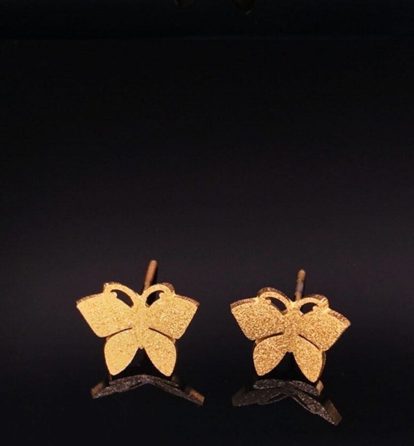 Stainless Steel Butterfly Necklace and Stud Earrings