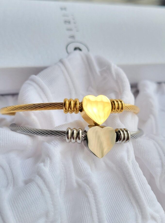 Heart Wire Eternal Stainless Steel Cuff Bracelet