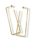 Open Cut Fashion Stainless Steel Rectangle Luxury Earrings - Image 2