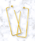 Open Cut Fashion Stainless Steel Rectangle Luxury Earrings